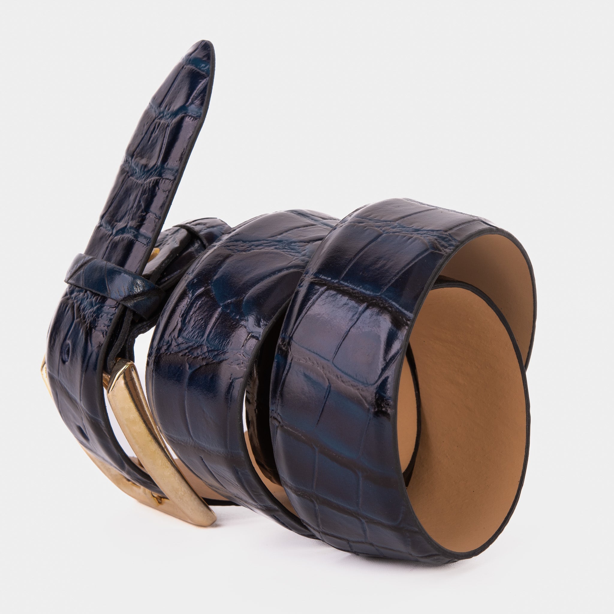 The Strat Navy Blue Leather Belt All New
