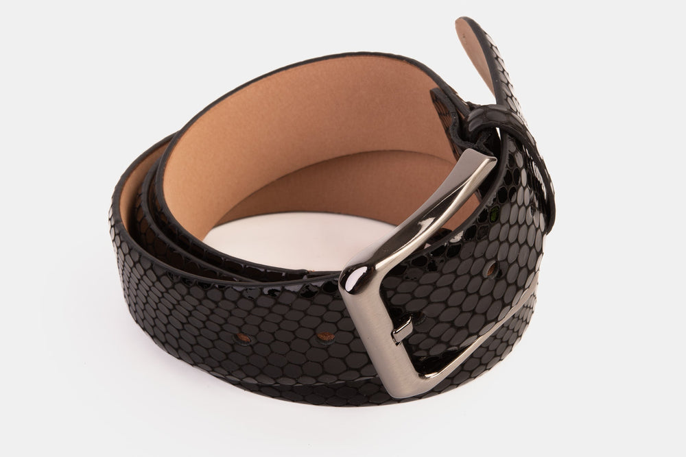 The King Black Leather Belt Universal Fit