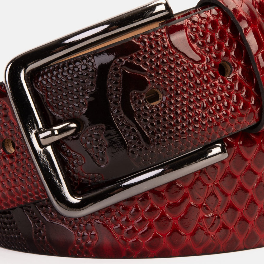 The Milano Red Leather Belt Limited Edition Fine Craftsmanship