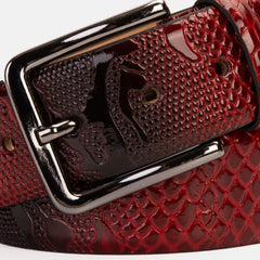 The Milano Red Leather Belt Limited Edition Fine Craftsmanship