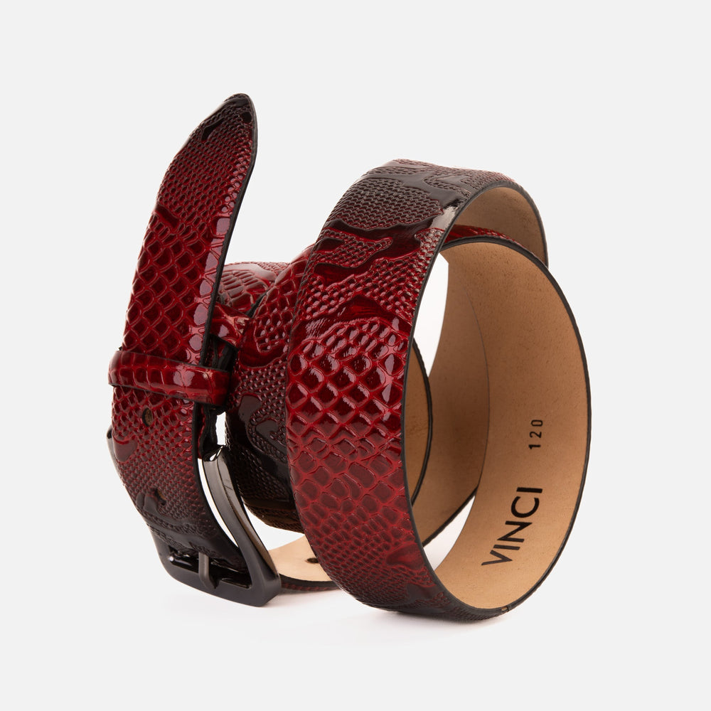 The Milano Red Leather Belt Limited Edition Fine Craftsmanship