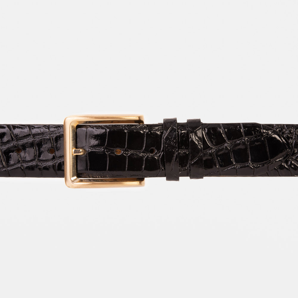 The Strat Black Leather Belt Exclusive Style