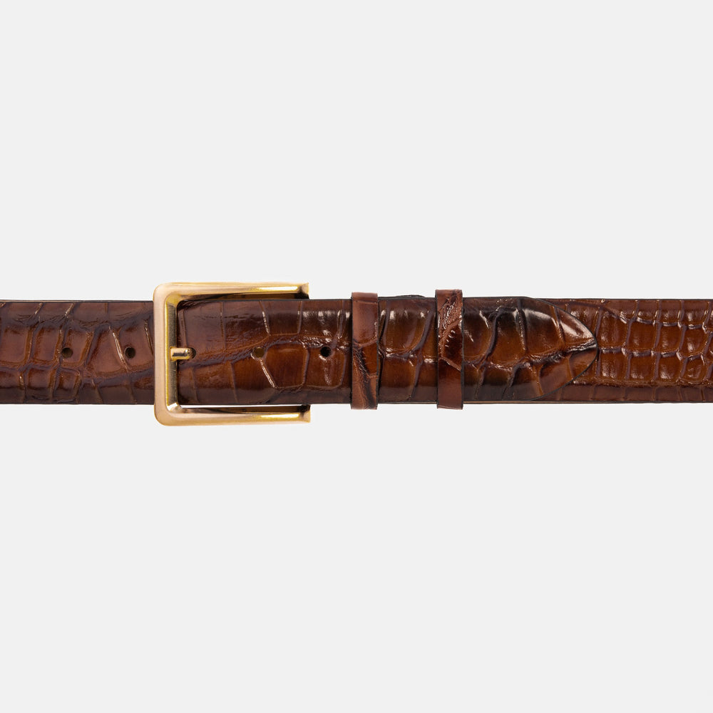 The Strat Brown Leather Belt For Sale