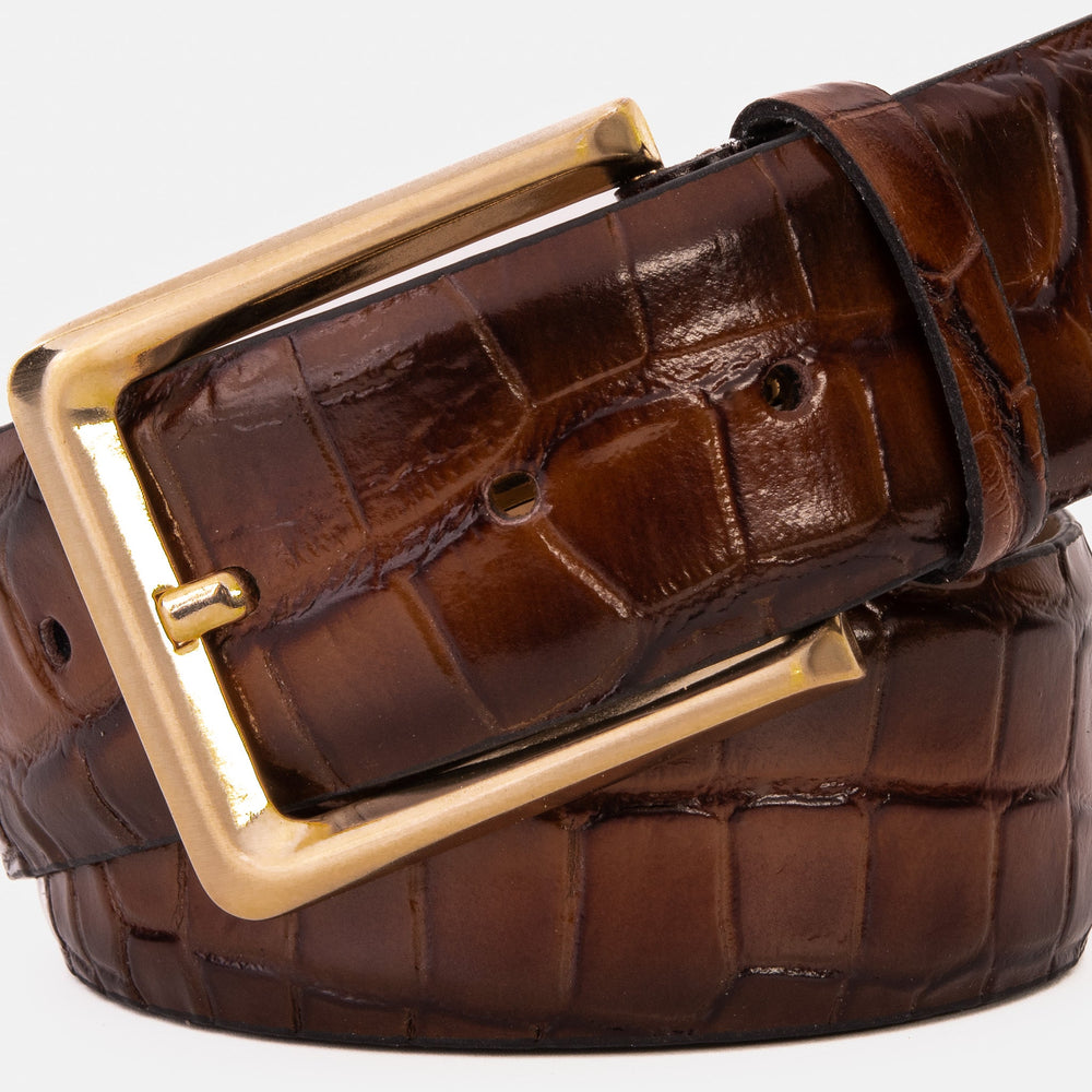 The Strat Brown Leather Belt For Sale