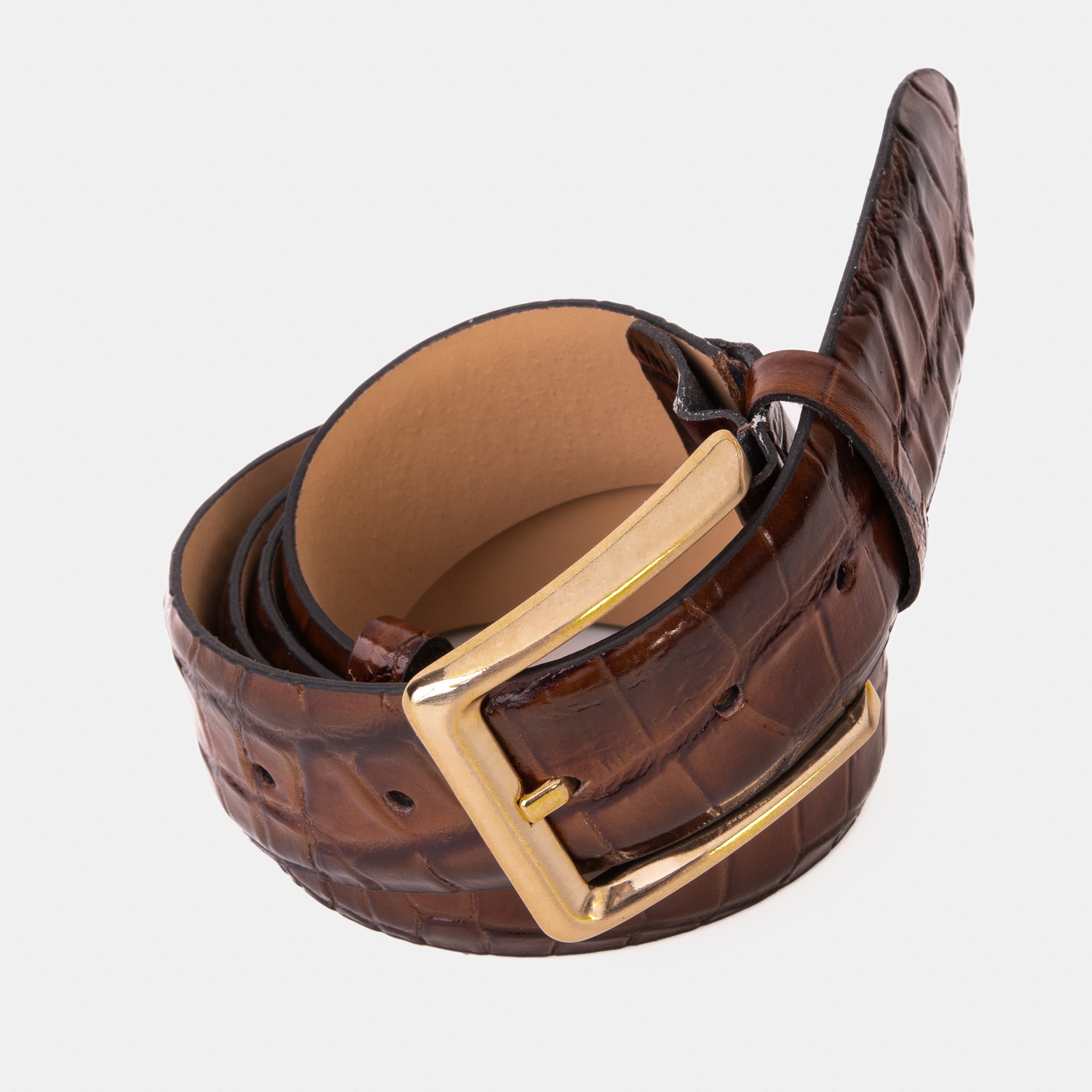 The Strat Brown Leather Belt For Sale