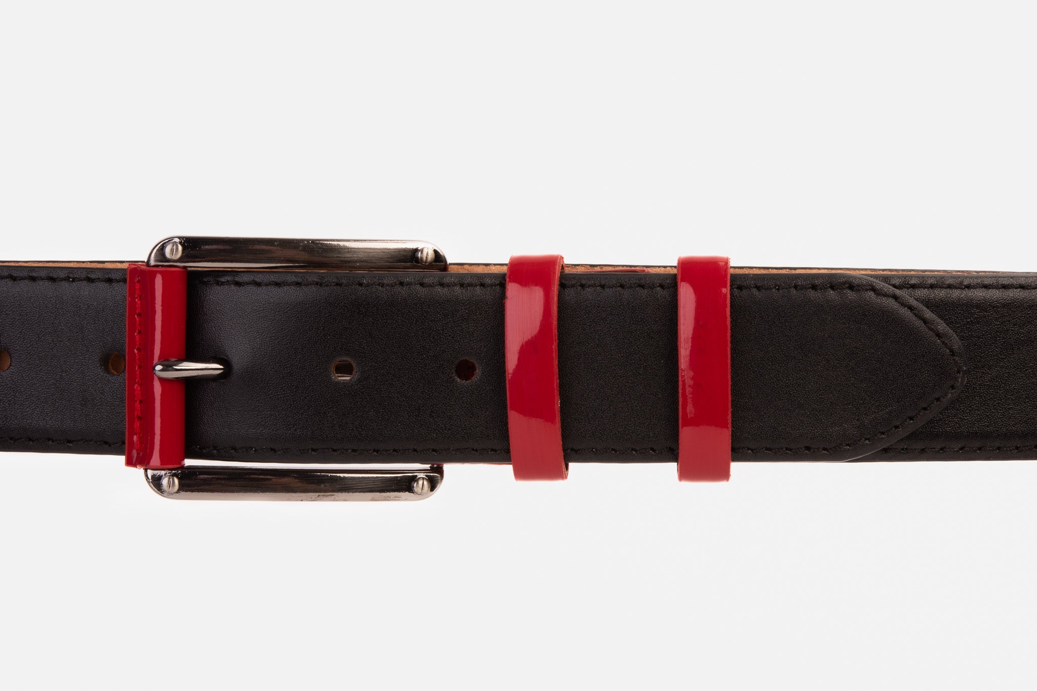 The Maratea Black Red Leather Belt All New