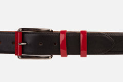 The Maratea Black Red Leather Belt All New