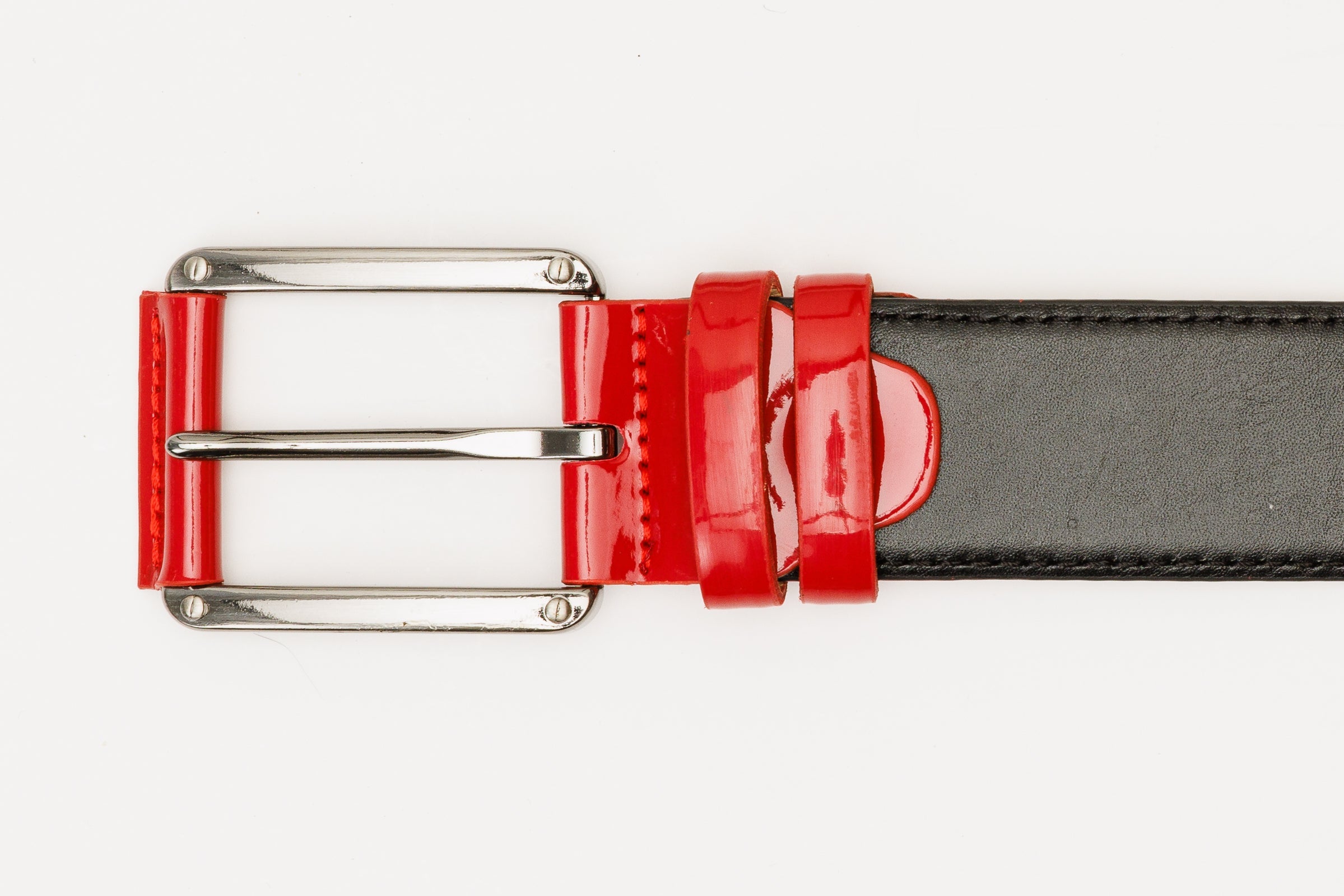 The Maratea Black Red Leather Belt All New