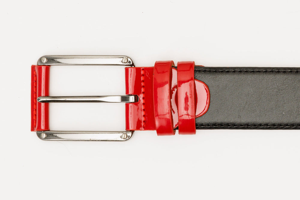 The Maratea Black Red Leather Belt All New