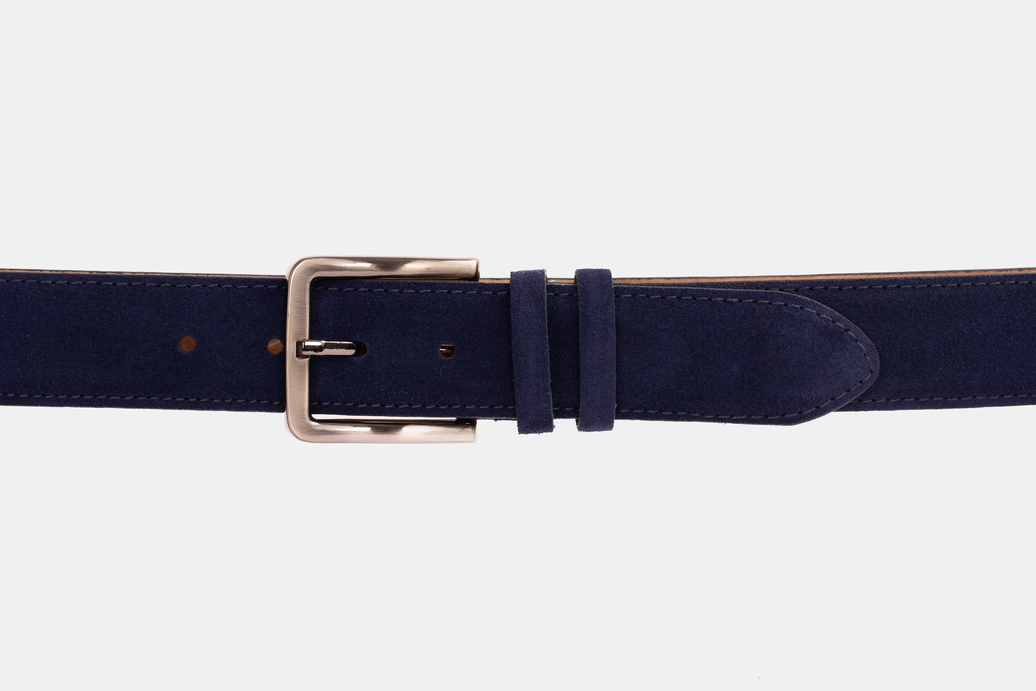 The Bari Navy Suede Leather Belt Universal Fit