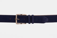 The Bari Navy Suede Leather Belt Universal Fit