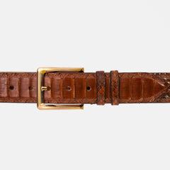 The Boss Tan Pythn Snk Leather Belt On Sale