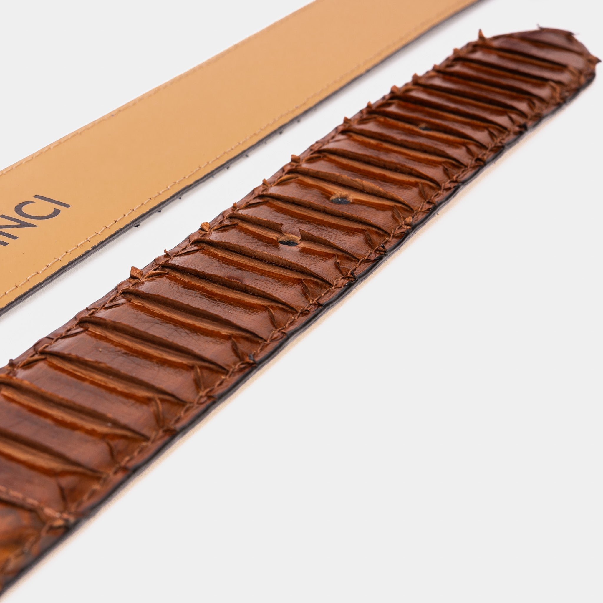 The Boss Tan Pythn Snk Leather Belt On Sale