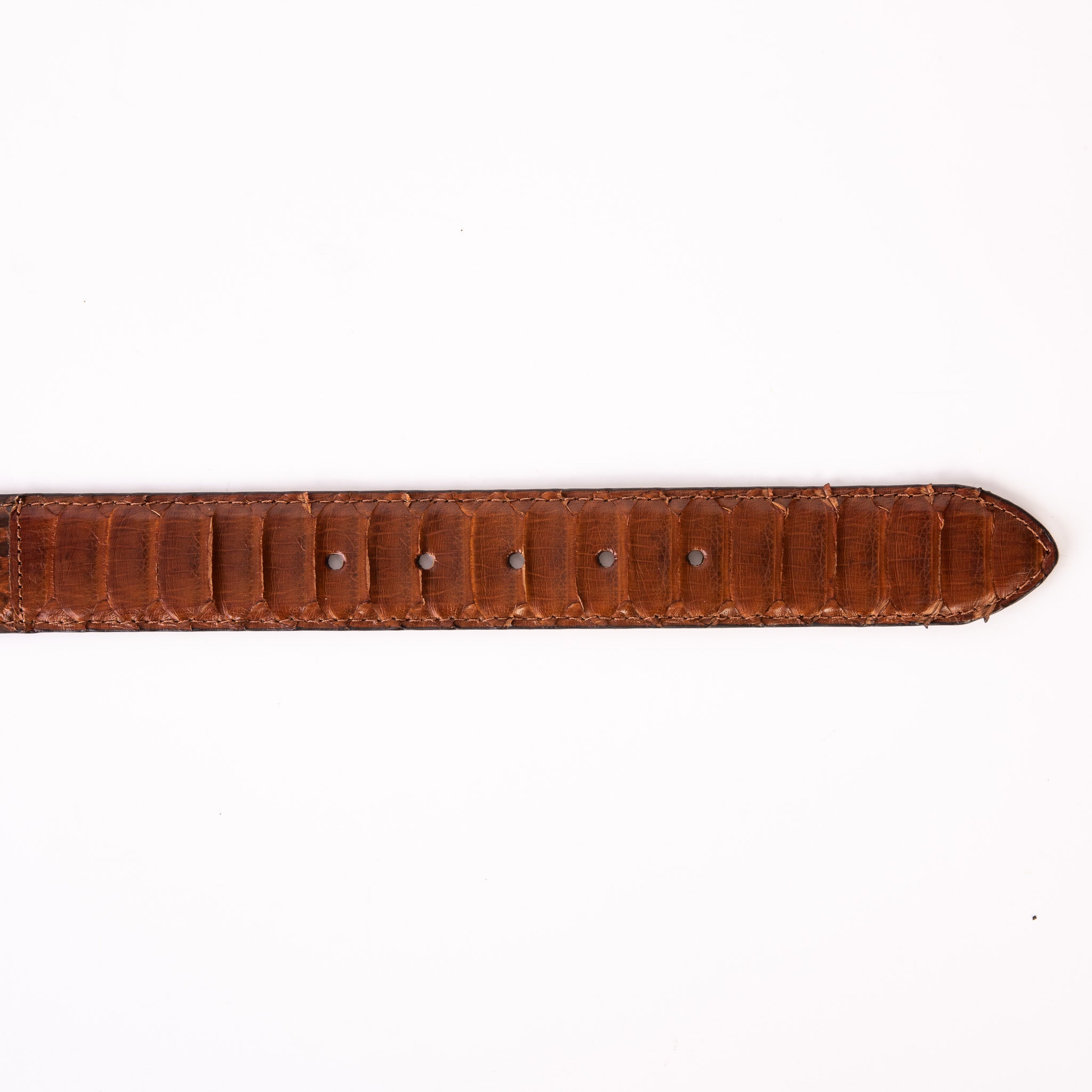 The Boss Tan Pythn Snk Leather Belt On Sale
