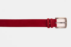 The Bari Red Suede Leather Belt For Sale