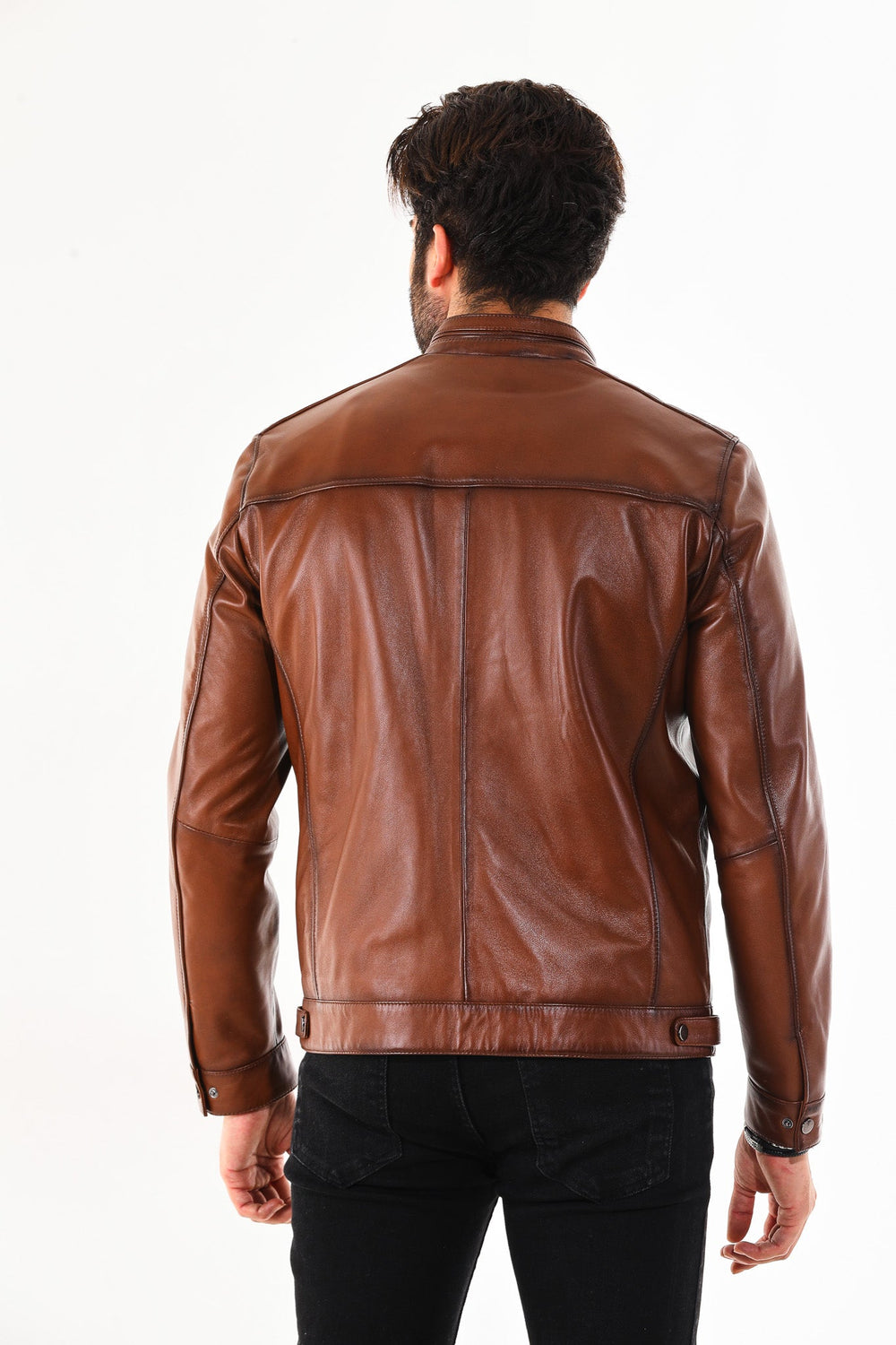 The Rossi Cognac Brown Leather Jacket All New