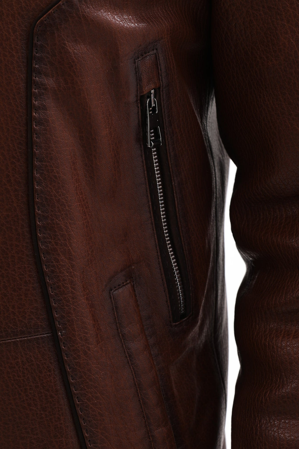 The Bergamo Brown Shearling Leather Jacket Universal Fit