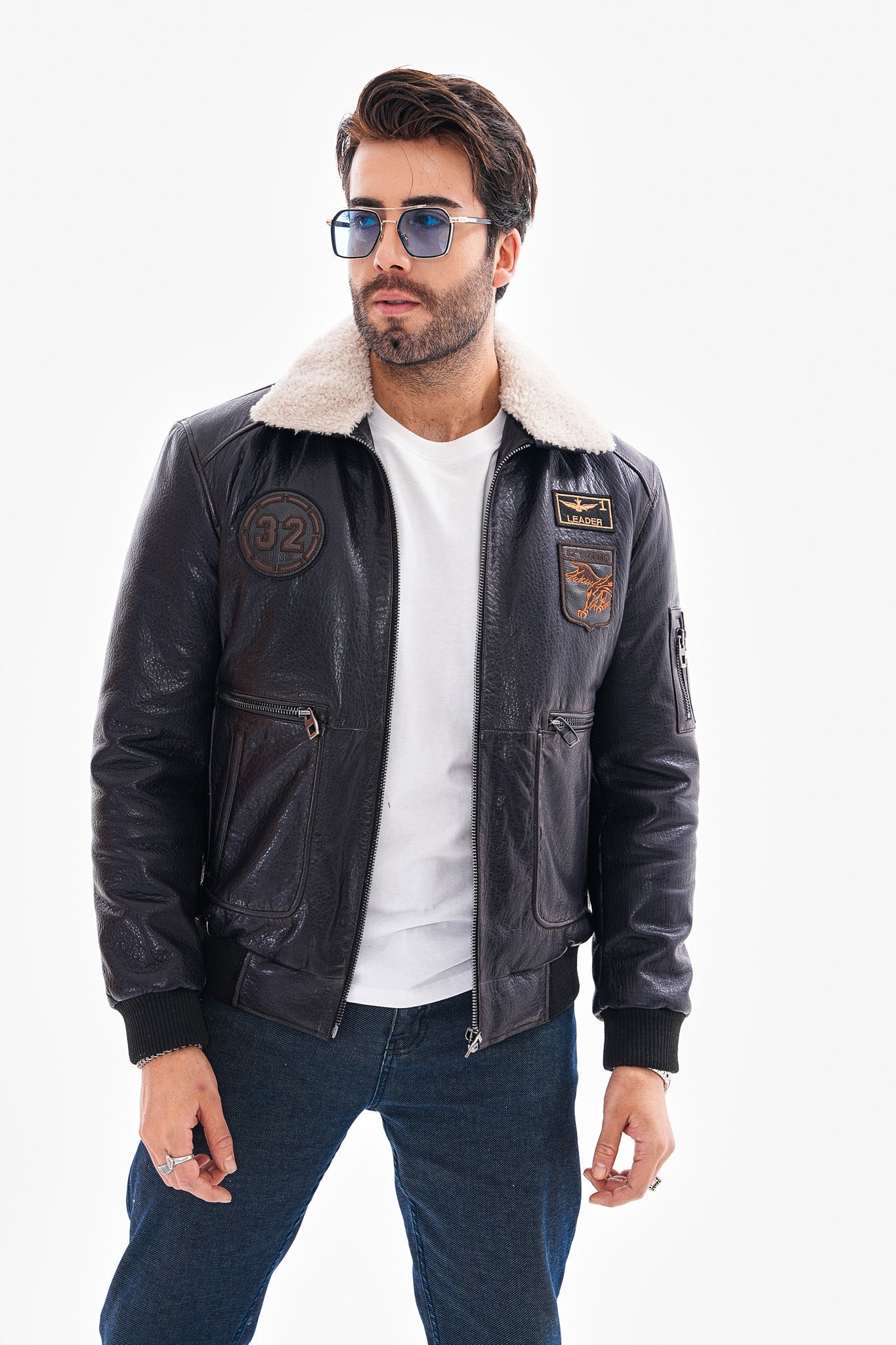 The Northway Navy Blue Lambskin Leather Jacket Fine Craftsmanship