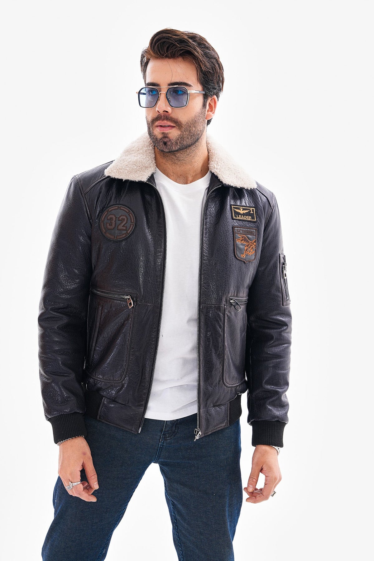 The Northway Navy Blue Lambskin Leather Jacket Fine Craftsmanship