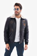 The Northway Navy Blue Lambskin Leather Jacket Fine Craftsmanship