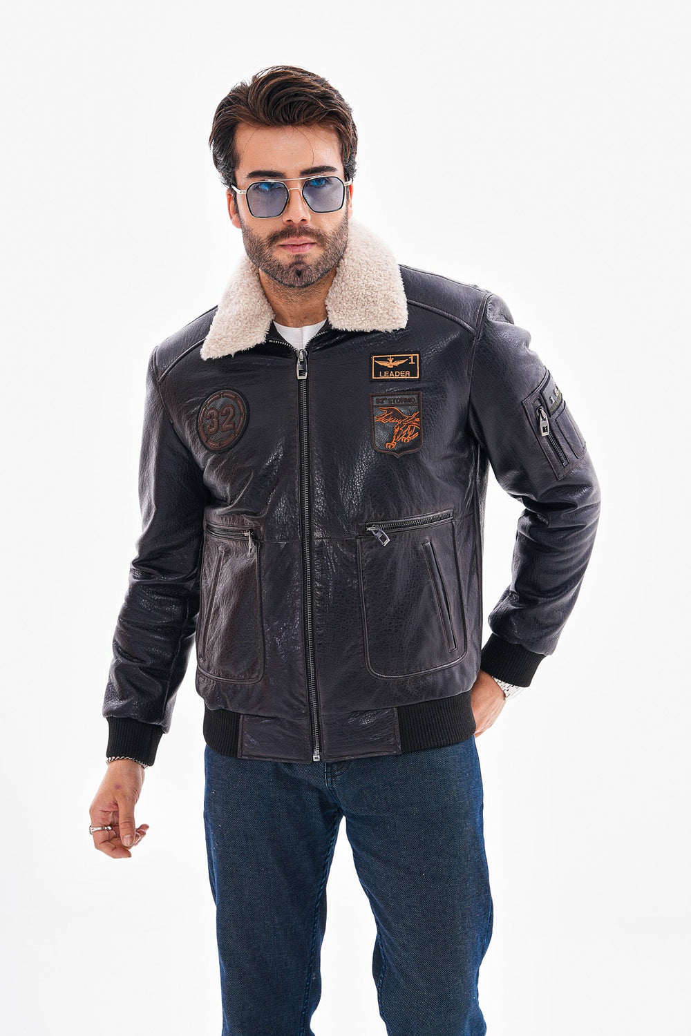 The Northway Navy Blue Lambskin Leather Jacket Fine Craftsmanship