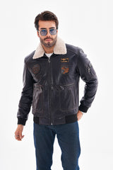 The Northway Navy Blue Lambskin Leather Jacket Fine Craftsmanship