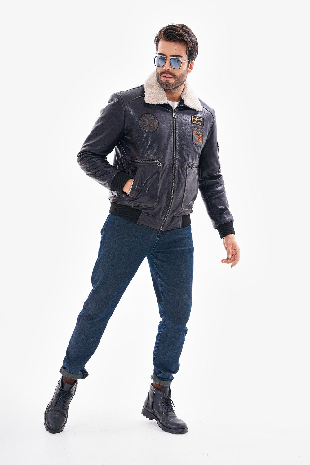 The Northway Navy Blue Lambskin Leather Jacket Fine Craftsmanship