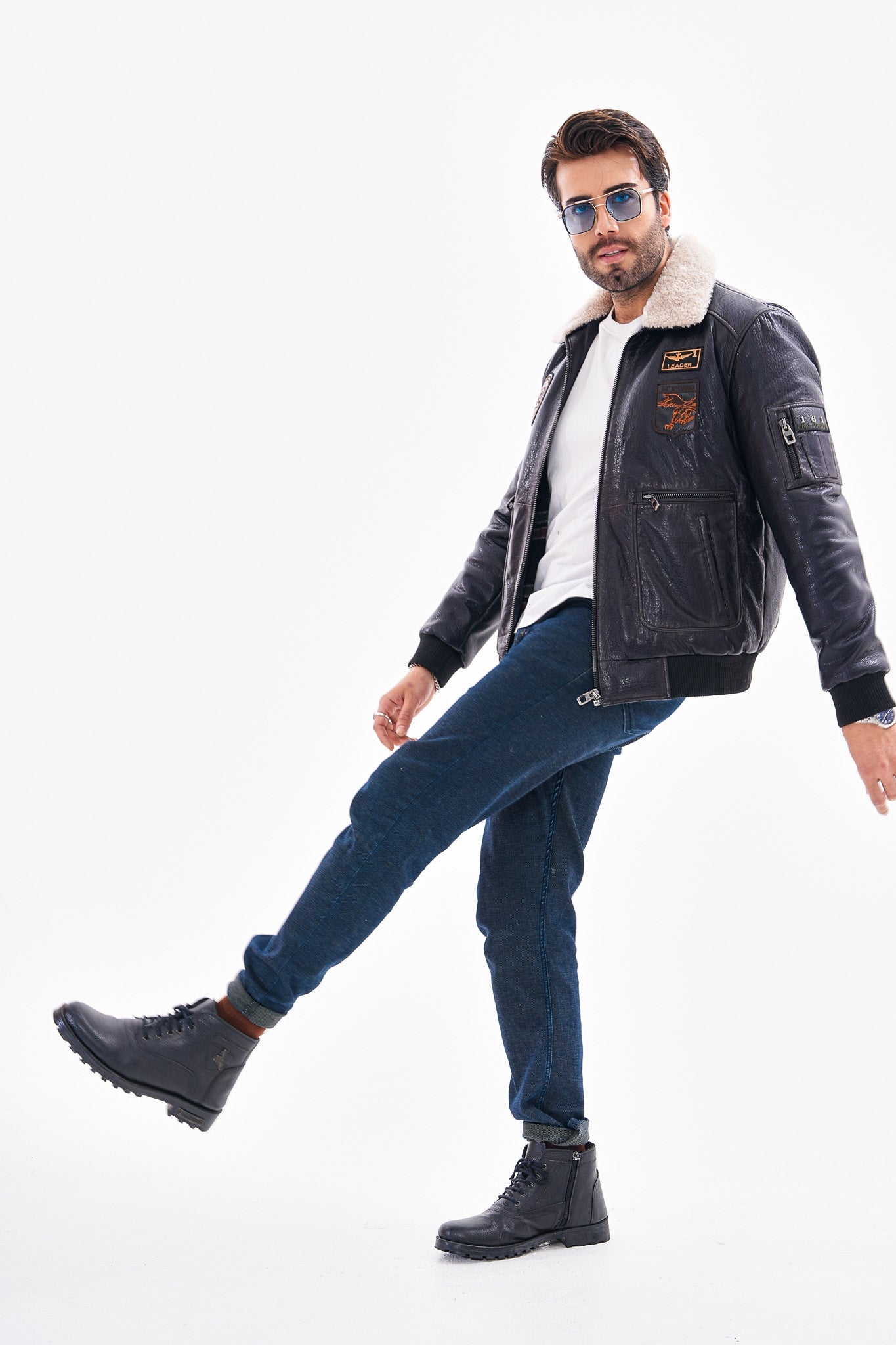 The Northway Navy Blue Lambskin Leather Jacket Fine Craftsmanship