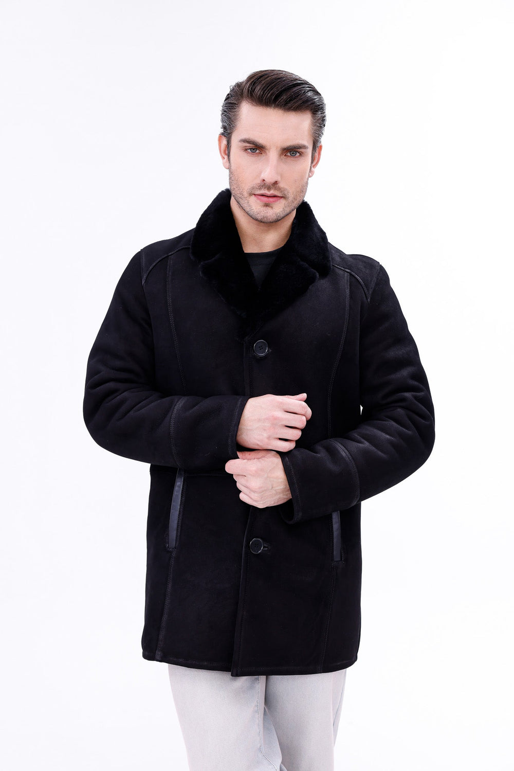 The Lariana Black Shearling Jacket Exclusive Style