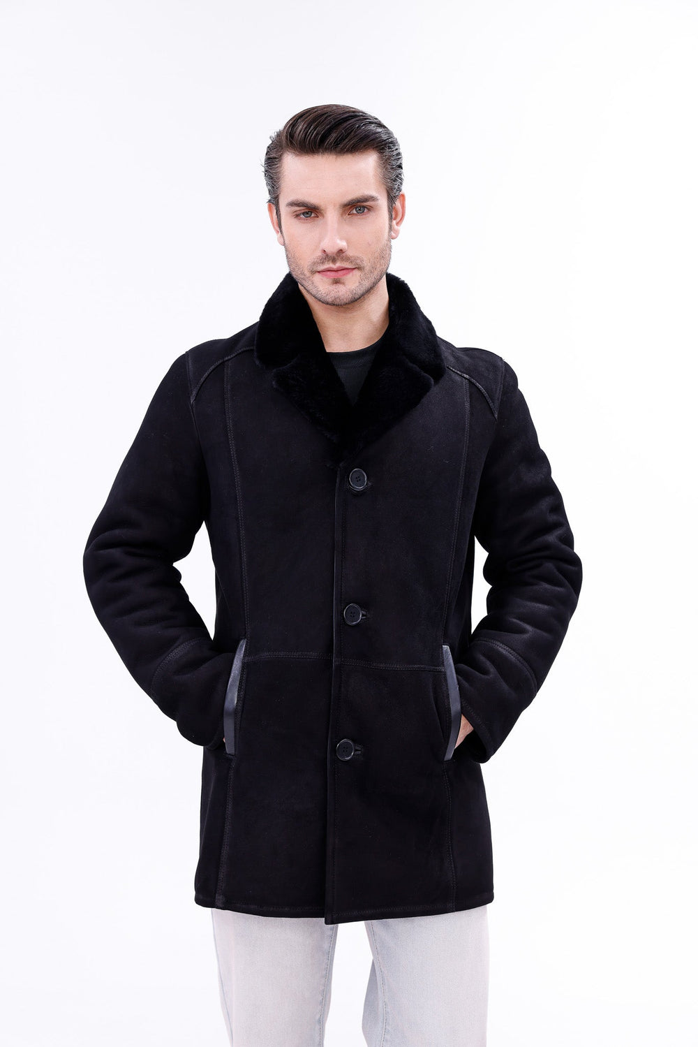 The Lariana Black Shearling Jacket Exclusive Style