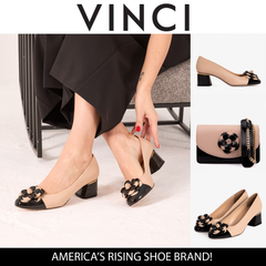 The Diva Beige Leather Cap Toe Block Heel Pump Shoe Fine Craftsmanship