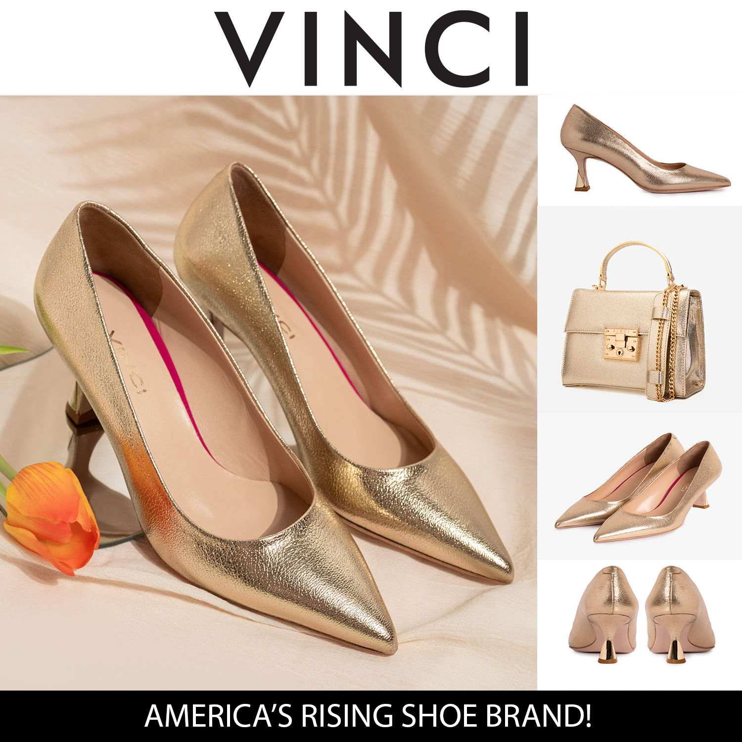 The Brunello Gold Leather Pump Shoe On Sale