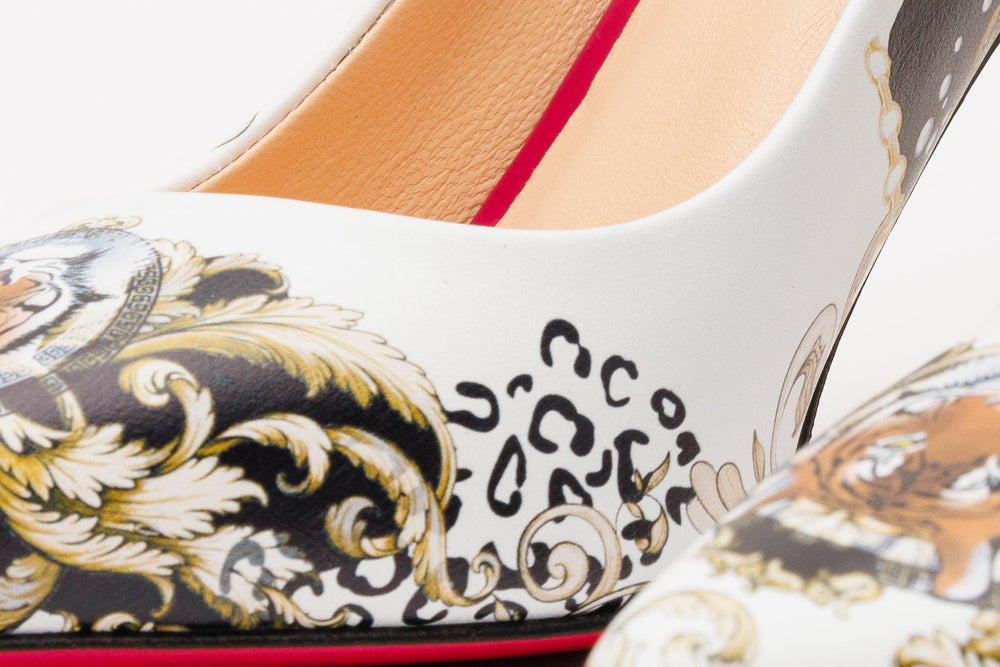 The Perugia White Leather Pump Shoe Universal Fit