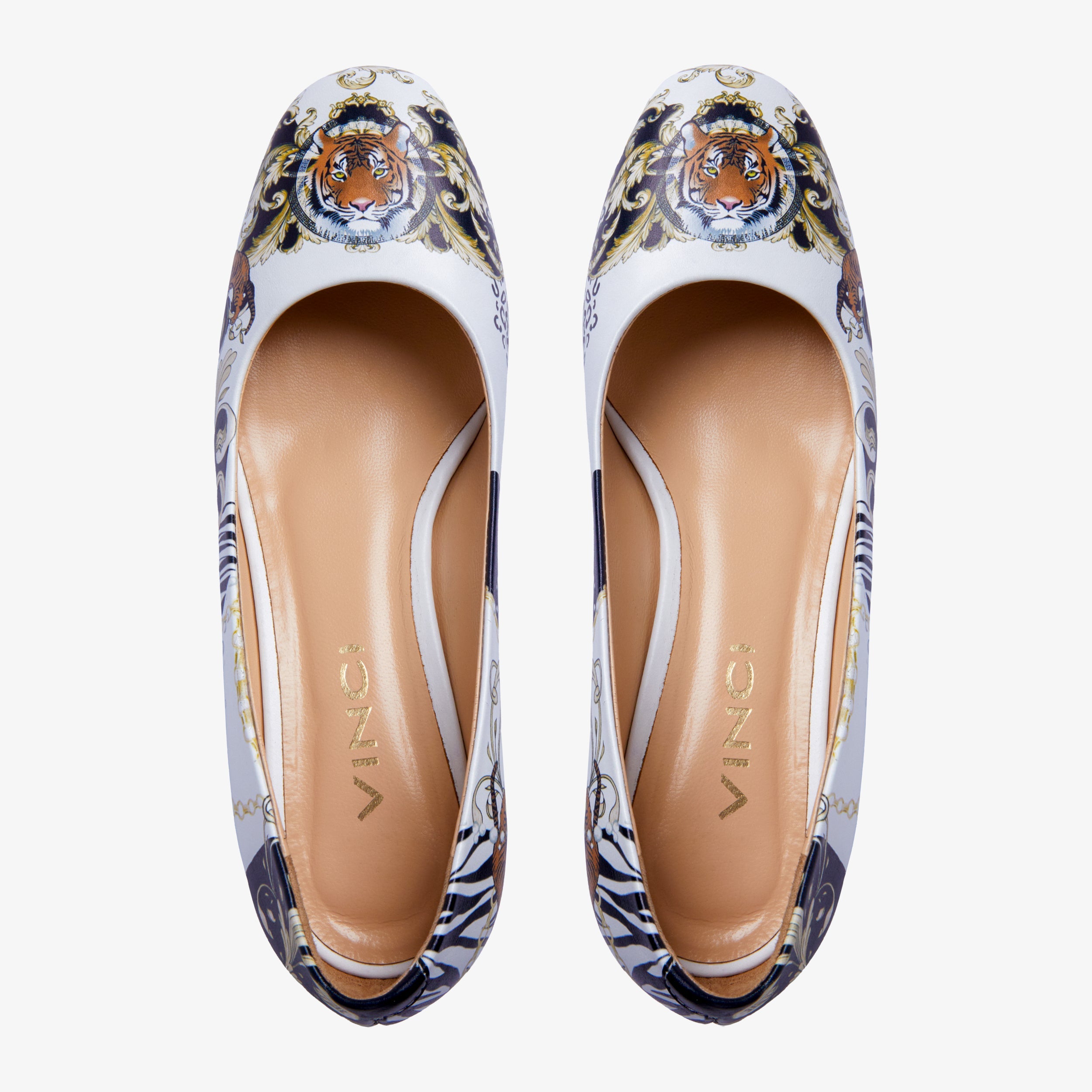 The Perugia White Leather Lower Heel Pump Shoe Fine Craftsmanship