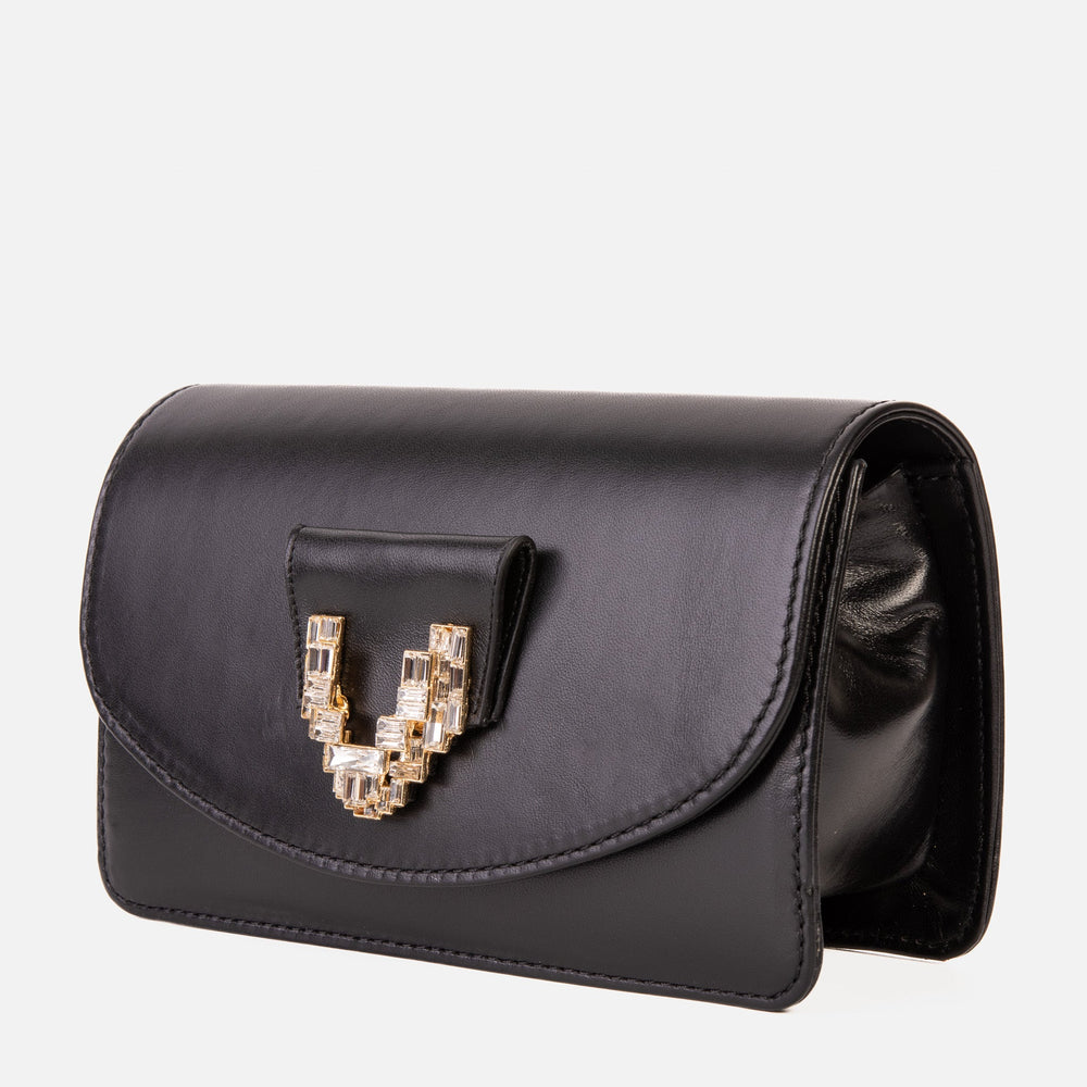 The Love Black Leather Handbag Fine Craftsmanship