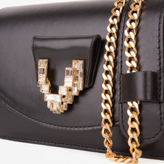 The Love Black Leather Handbag Fine Craftsmanship
