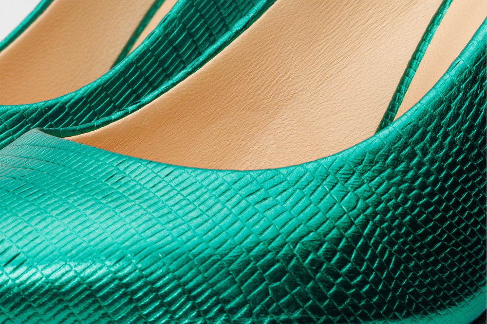 The Maple Green Leather Pump Fuchsia Sole Shoe Exclusive Style