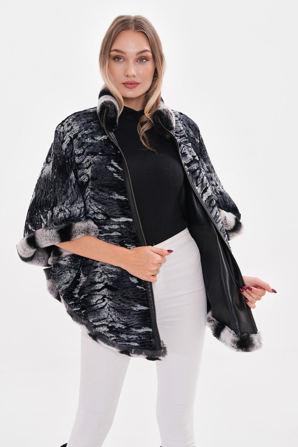 The Glacier Black Reversible Leather Jacket On Sale