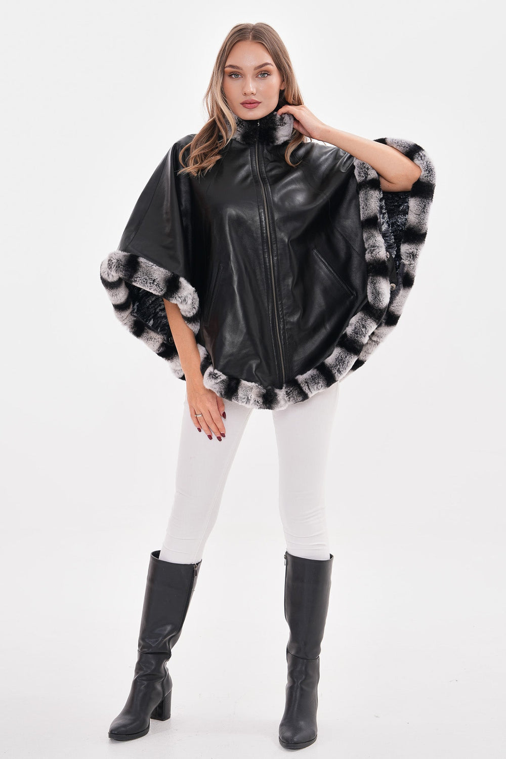 The Glacier Black Reversible Leather Jacket On Sale