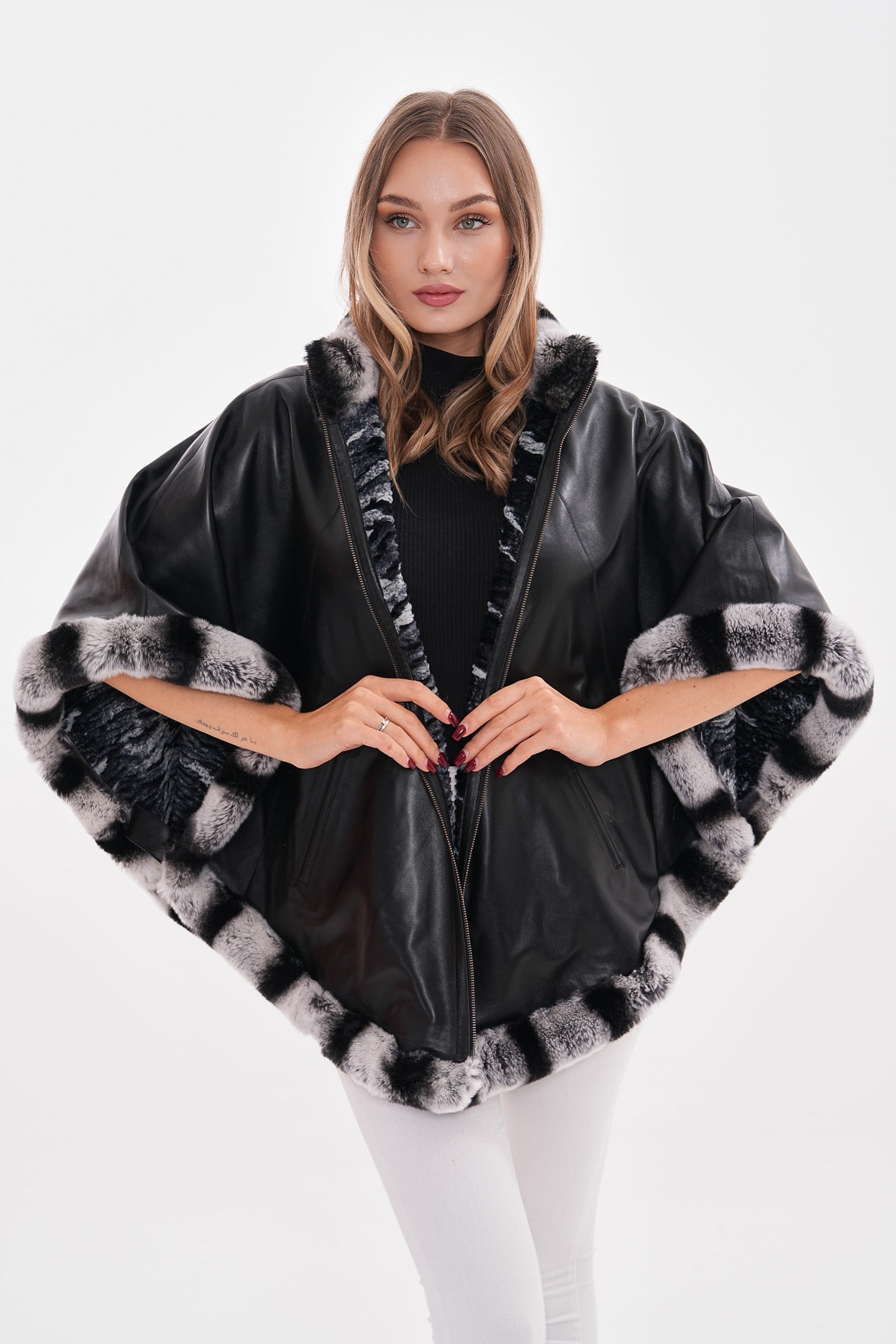 The Glacier Black Reversible Leather Jacket On Sale