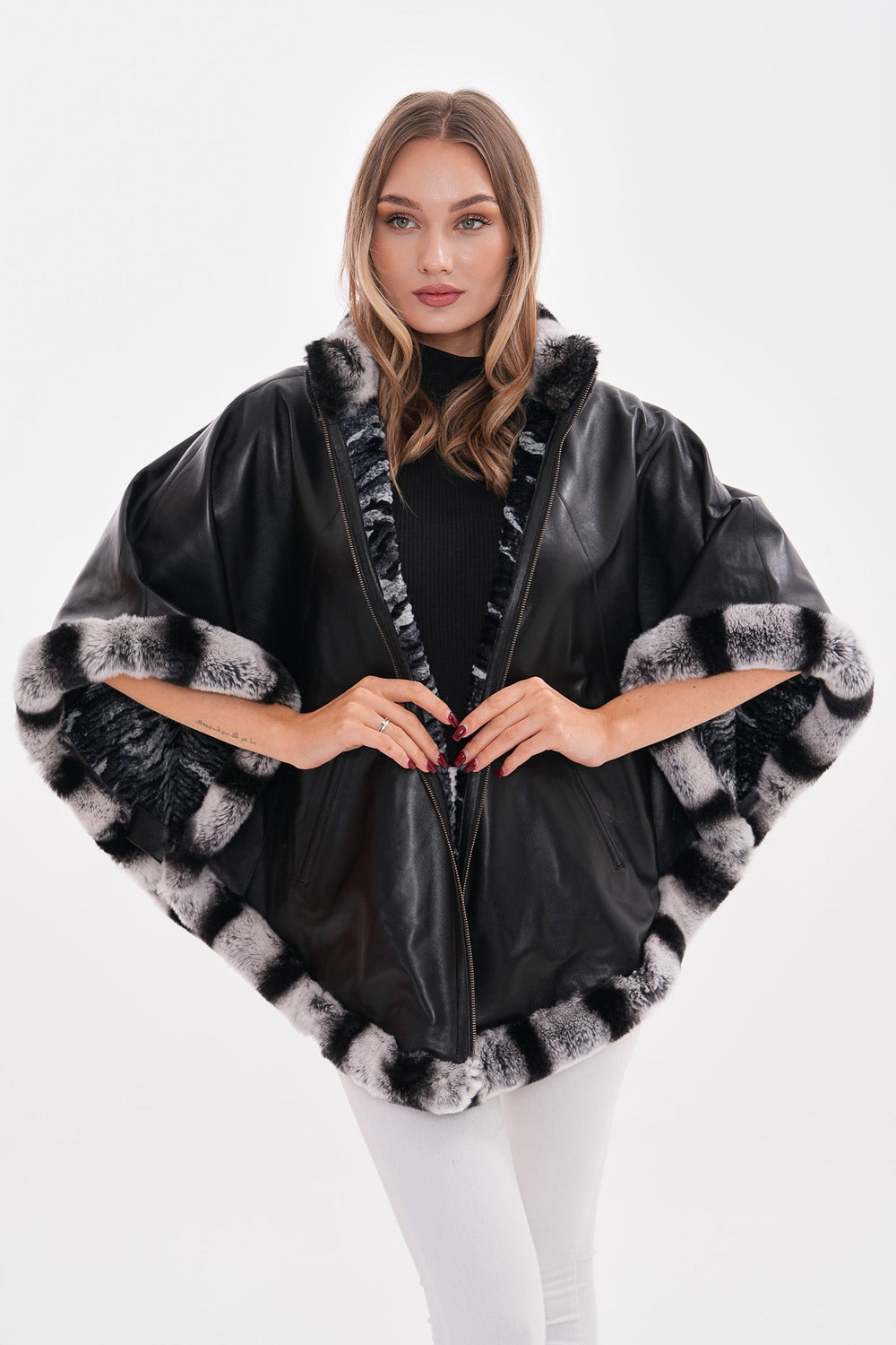 The Glacier Black Reversible Leather Jacket On Sale