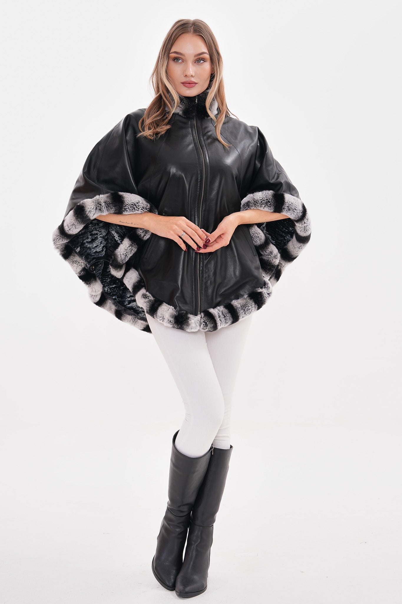 The Glacier Black Reversible Leather Jacket On Sale