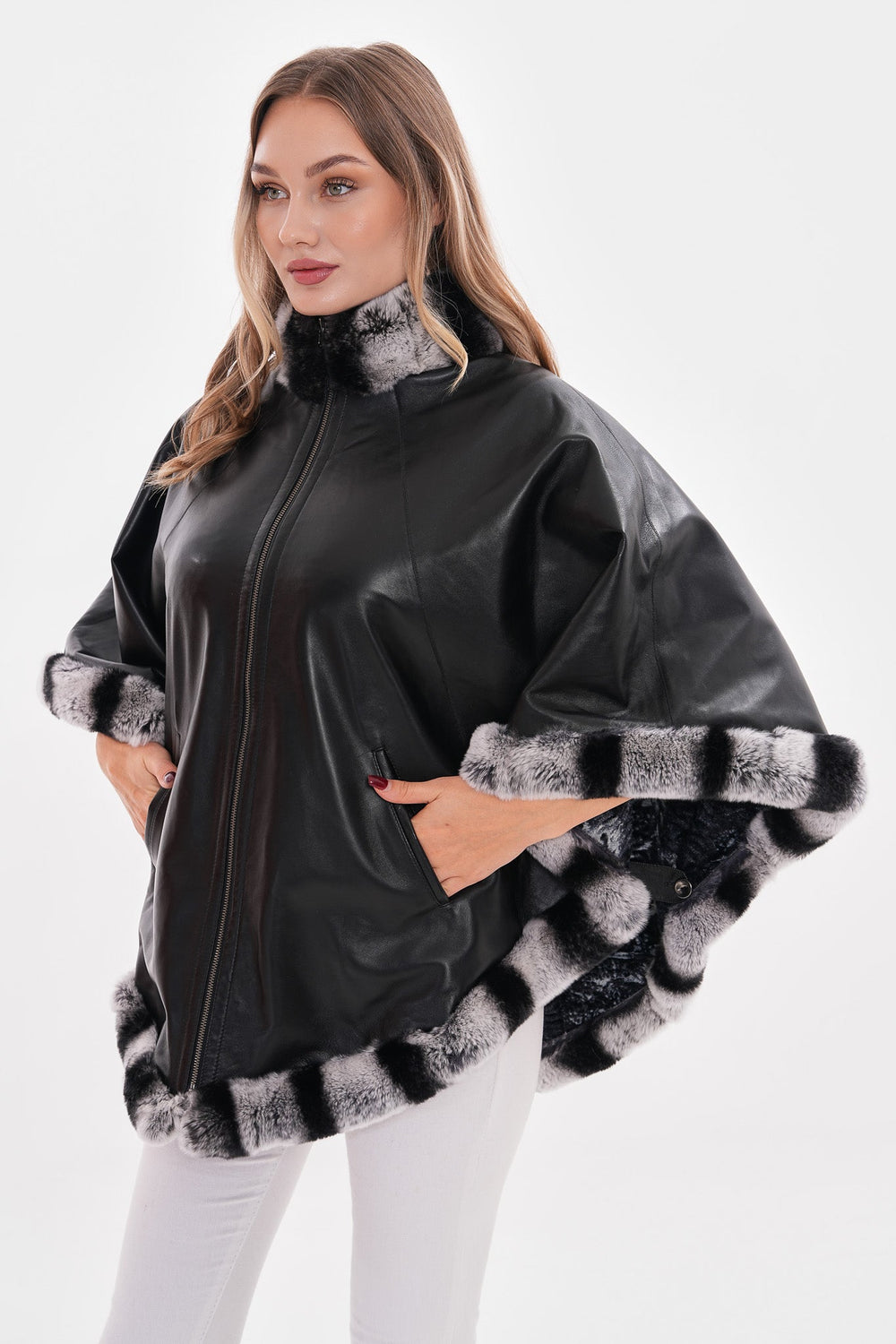 The Glacier Black Reversible Leather Jacket On Sale