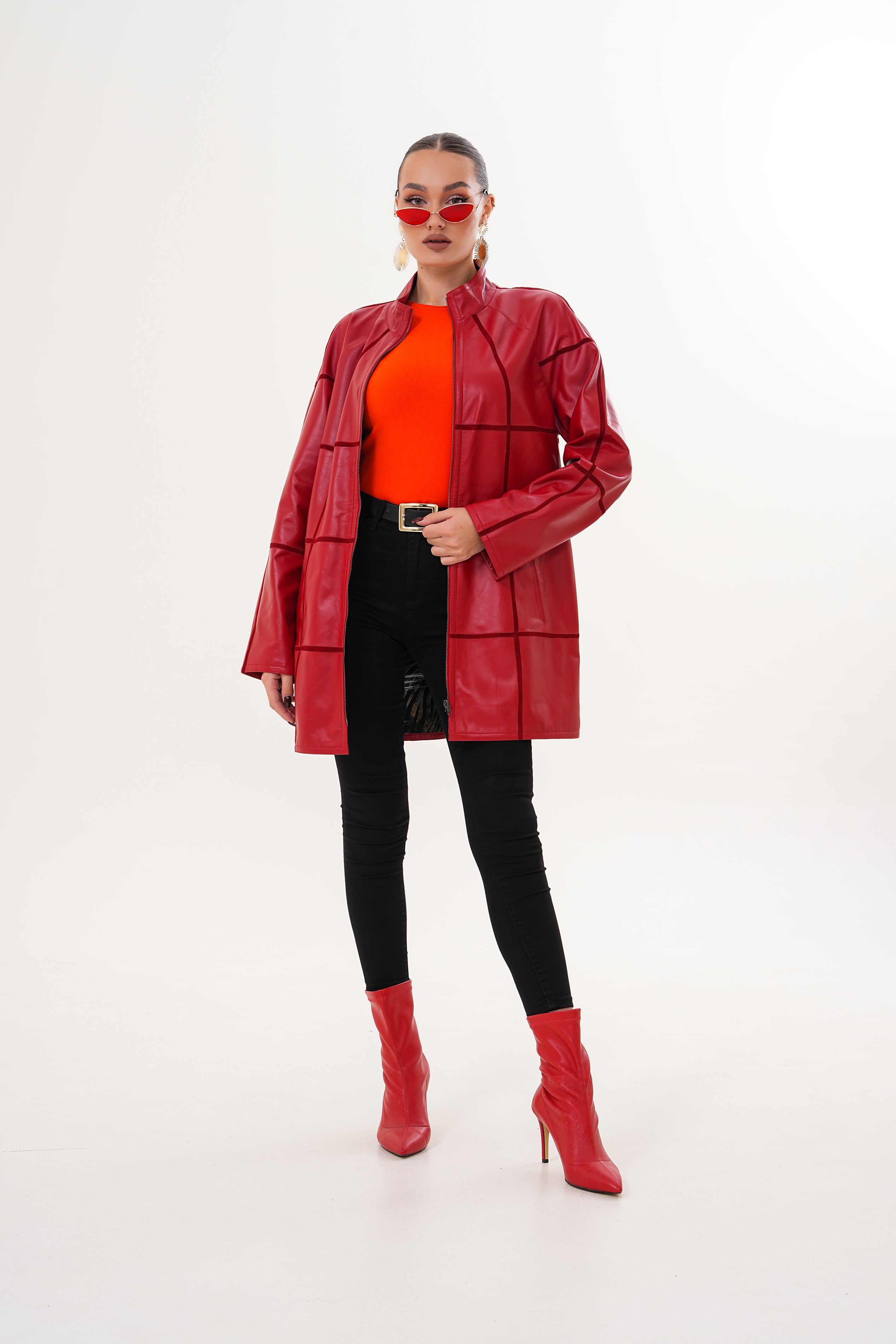 The Prado Reversible Red Leather Jacket For Sale