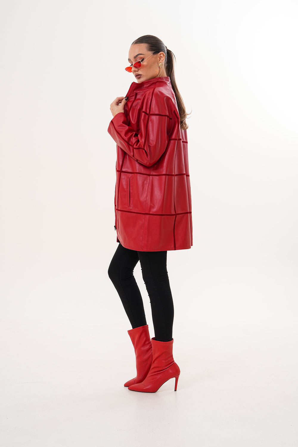 The Prado Reversible Red Leather Jacket For Sale