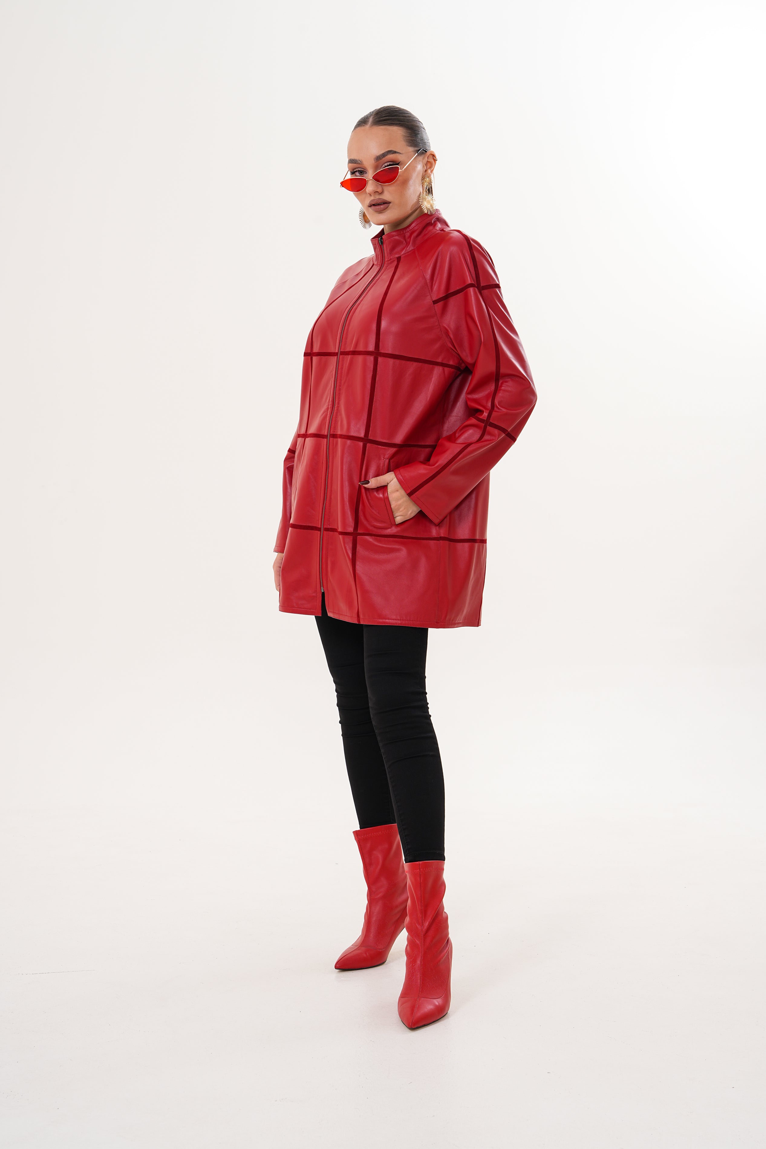 The Prado Reversible Red Leather Jacket For Sale