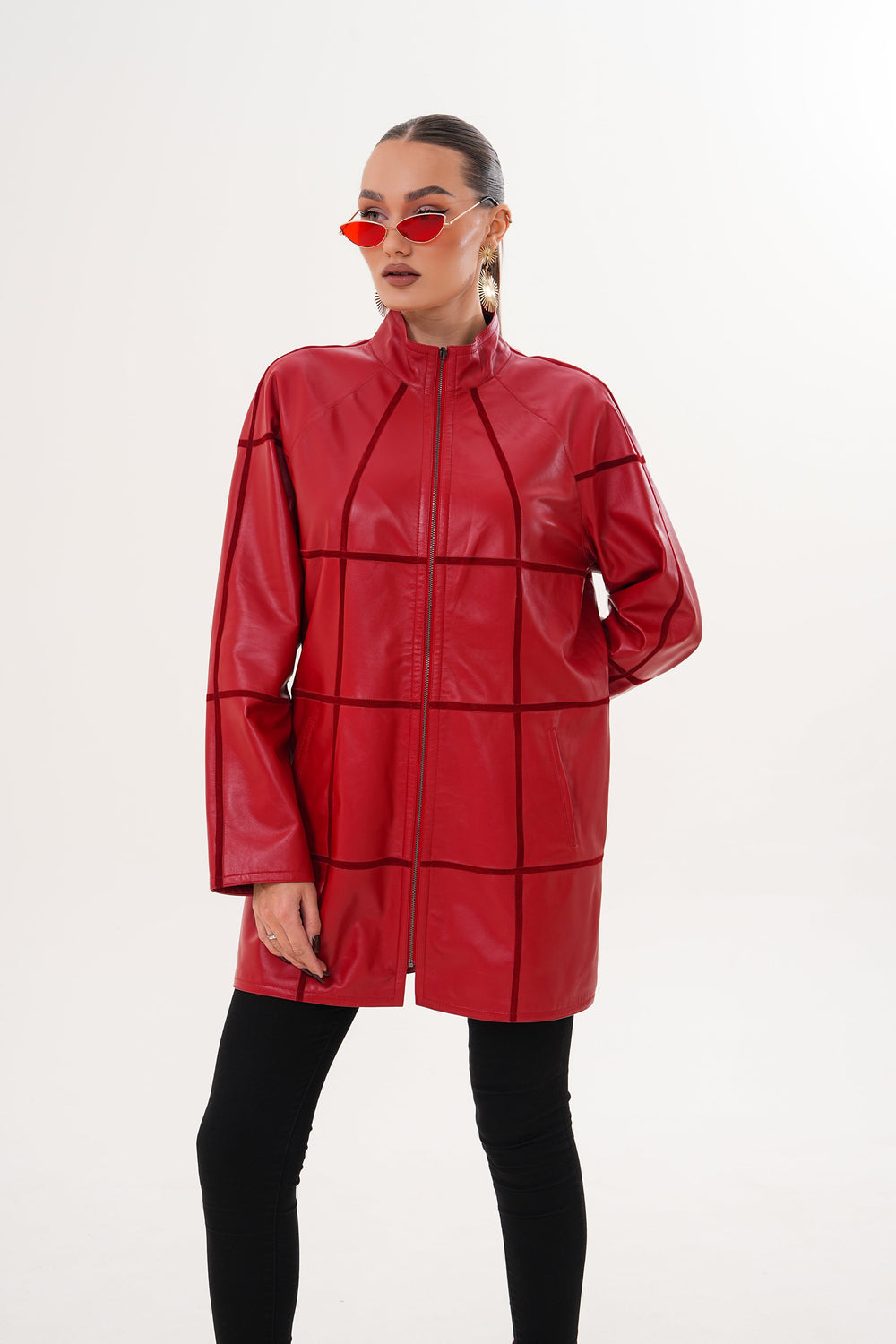 The Prado Reversible Red Leather Jacket For Sale