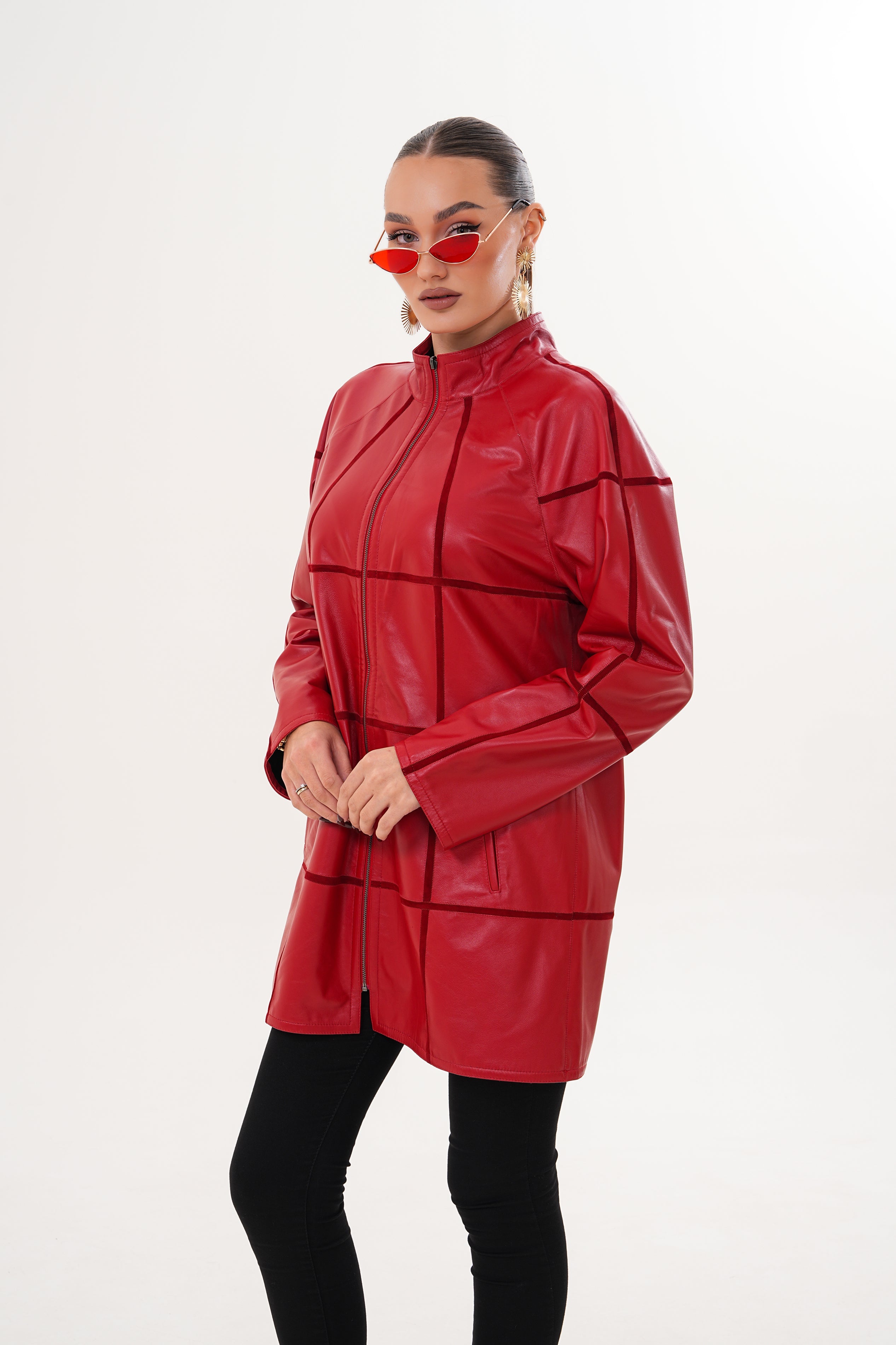 The Prado Reversible Red Leather Jacket For Sale