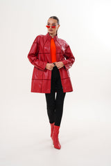The Prado Reversible Red Leather Jacket For Sale