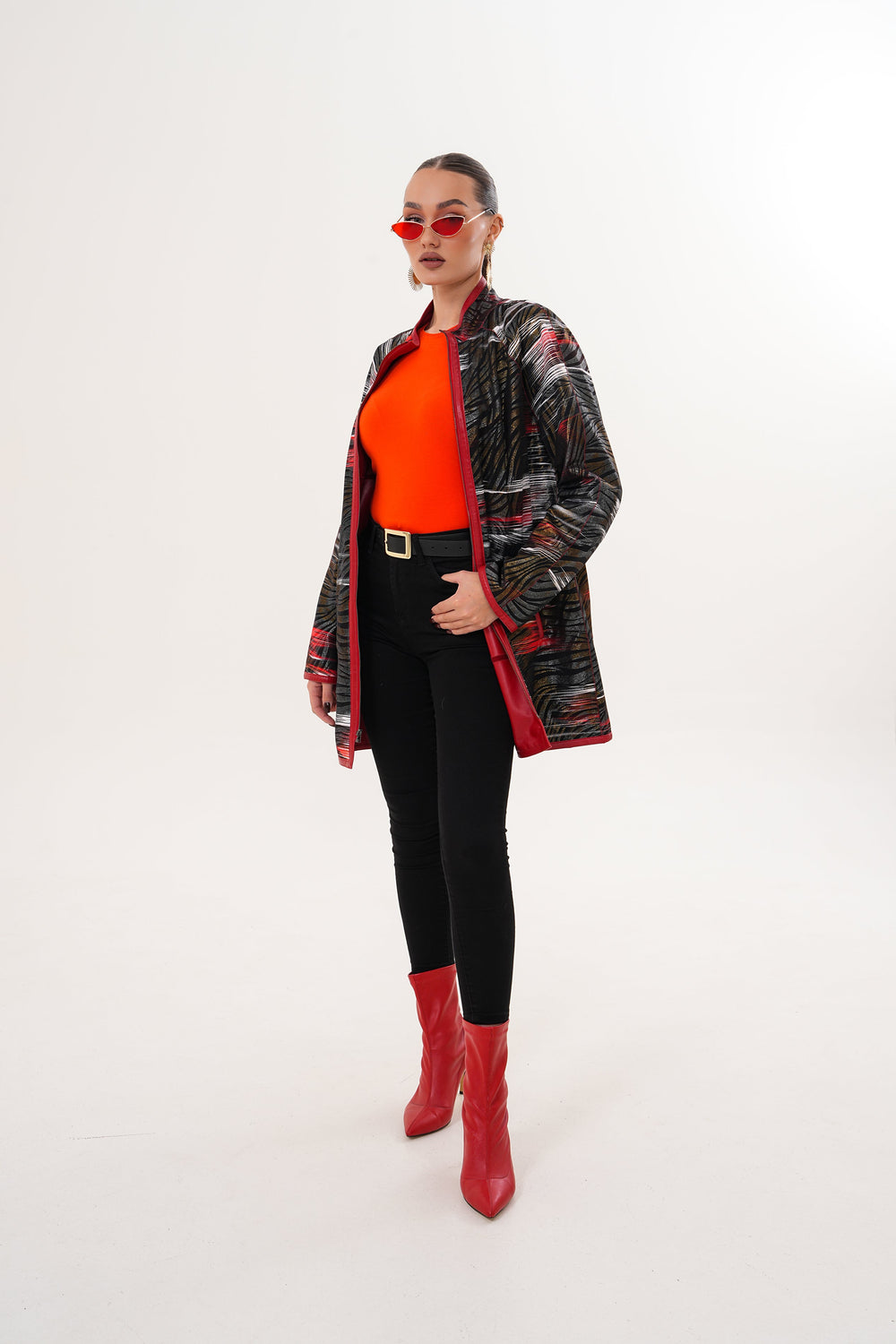 The Prado Reversible Red Leather Jacket For Sale